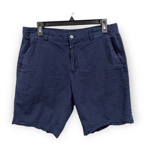 Slate & Stone Mens Seersucker Shorts Navy Blue W33